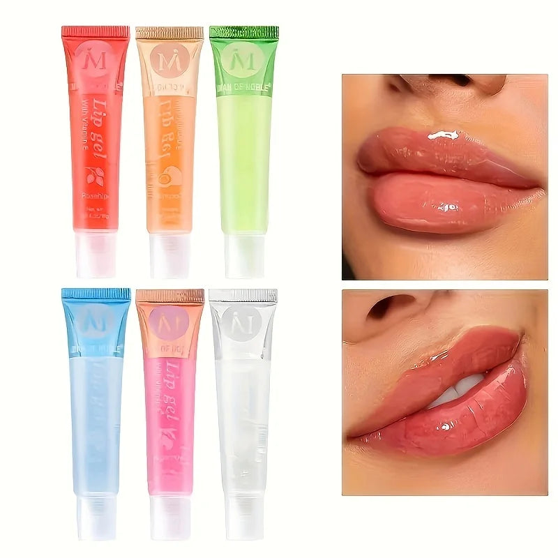 6-Piece Moisturizing Lip Gloss Set | Rosehip & Coconut Flavors