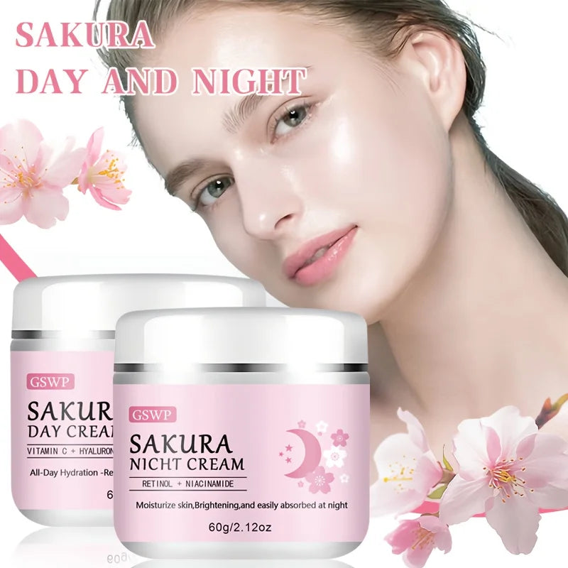 Sakura Day & Night Moisturising Cream Set 120g | Anti-Ageing
