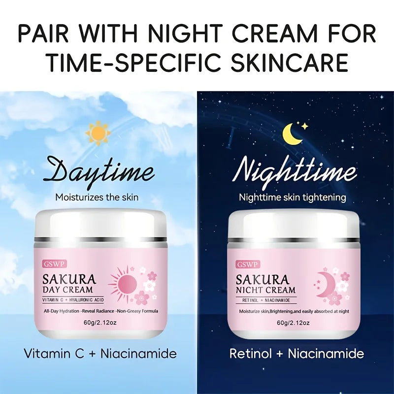 Sakura Day & Night Moisturising Cream Set 120g | Anti-Ageing