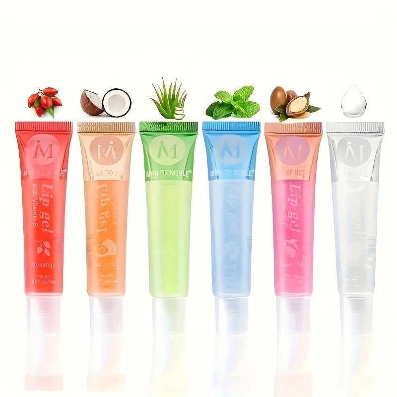 6-Piece Moisturizing Lip Gloss Set | Rosehip & Coconut Flavors
