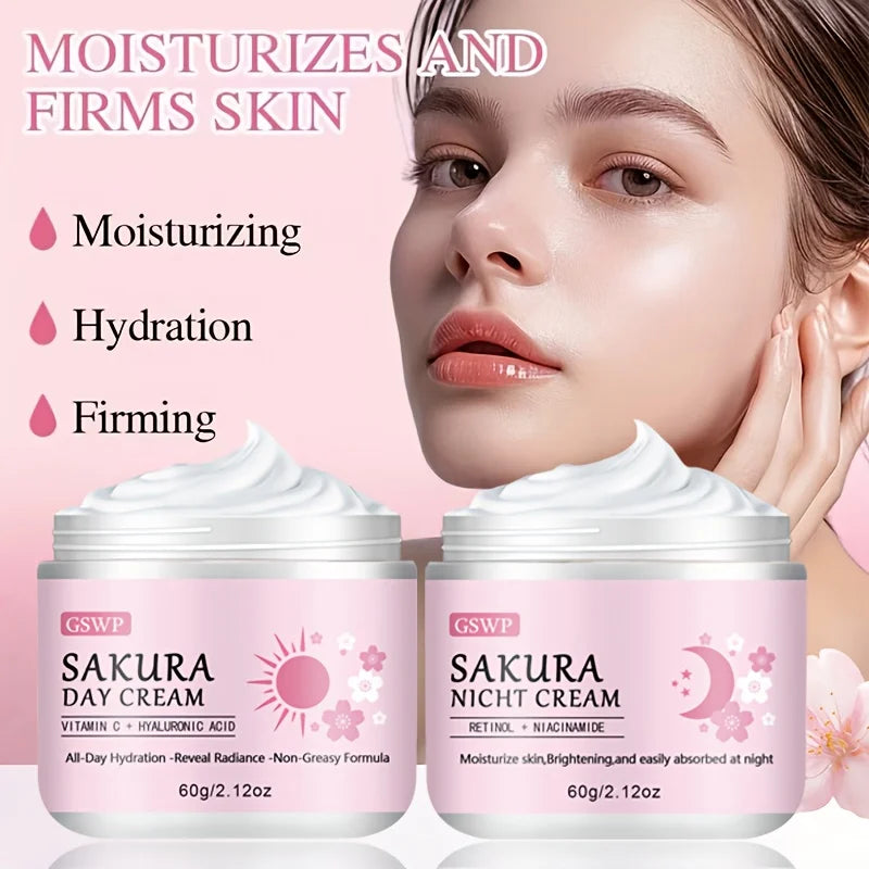 Sakura Day & Night Moisturising Cream Set 120g | Anti-Ageing
