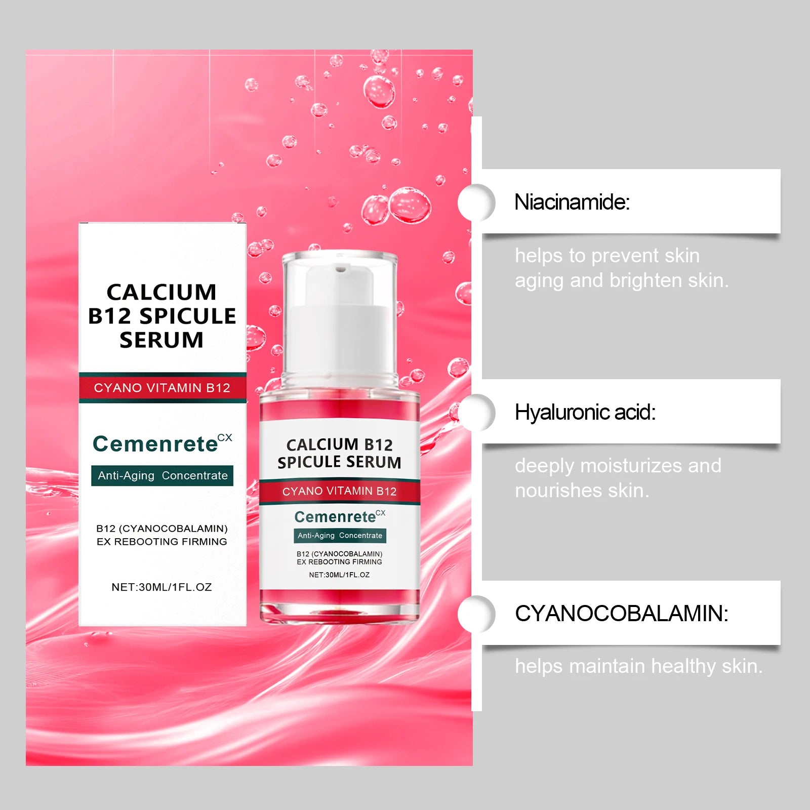 Calcium Anti-Aging Skincare Set | Serum, Eye Patches & Balm