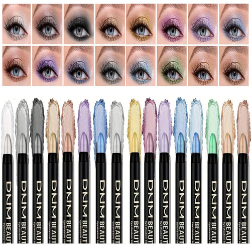 16 Colors Glitter Waterproof Eyeliner Set | Long-Lasting & Smudge-Proof