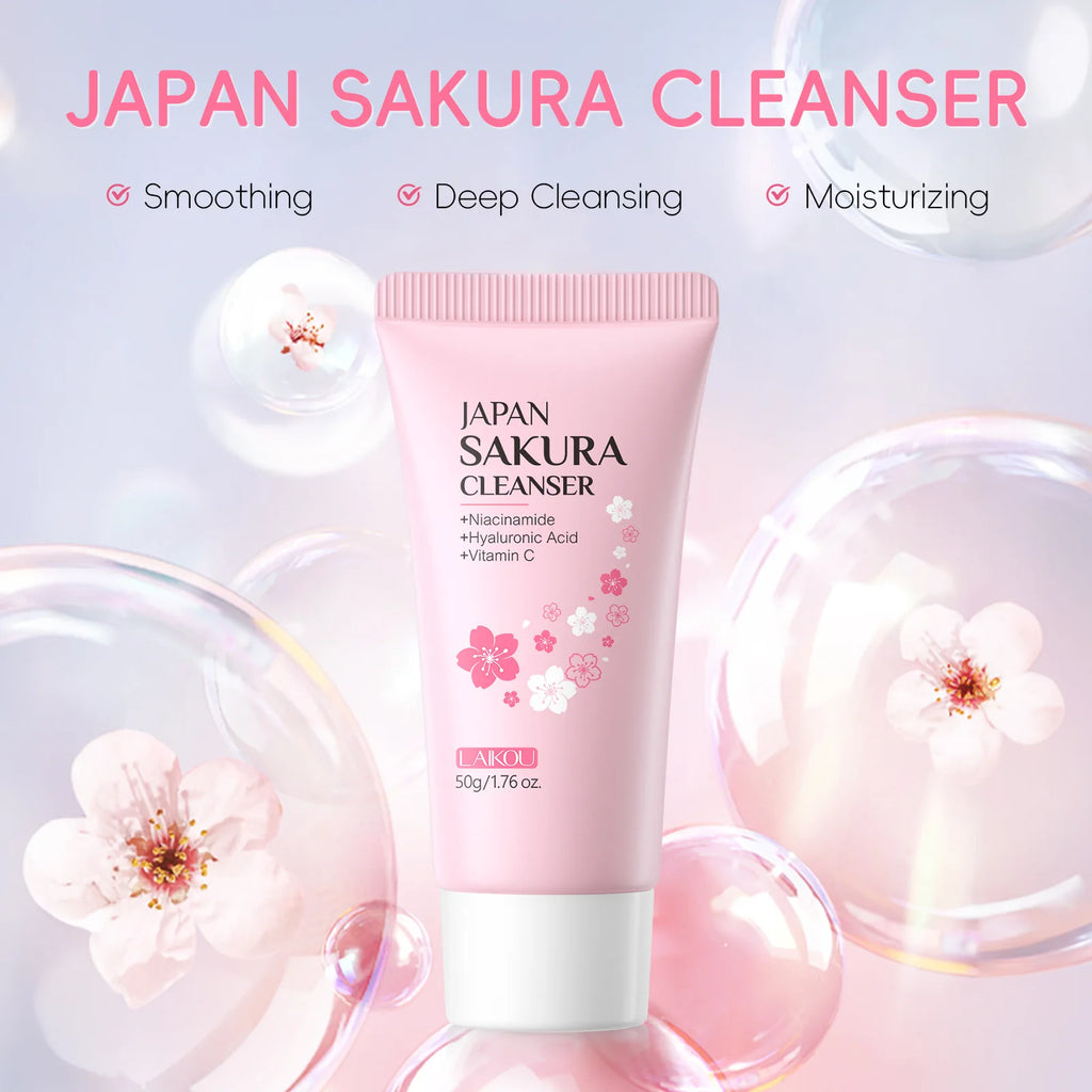 Laikou Sakura Facial Cleanser - Deep Cleansing All Skin Types 50g