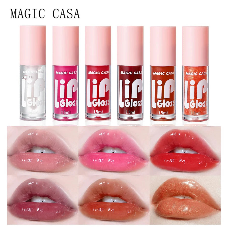 6-Piece Shimmering Jelly Lip Oil Set - Moisturizing & Long-Lasting