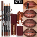 4pcs Lip Kit - 3 Lip Liners & 1 Lip Glaze Waterproof Set