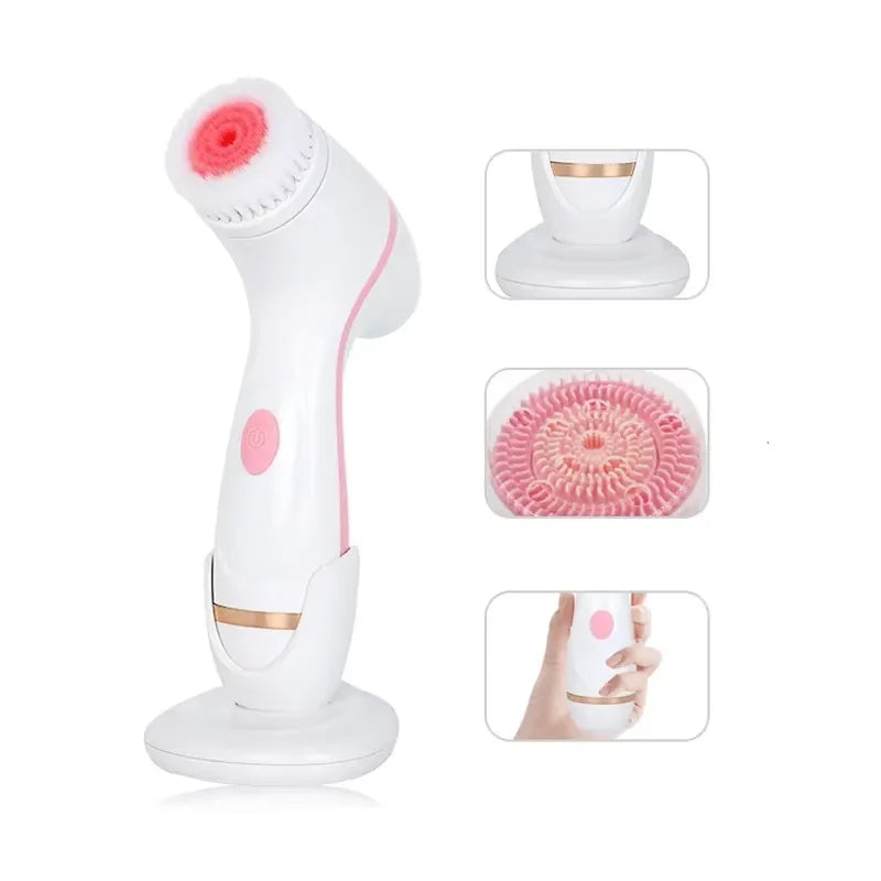 3-in-1 Electric Sonic Facial Cleansing Brush & Face Massager