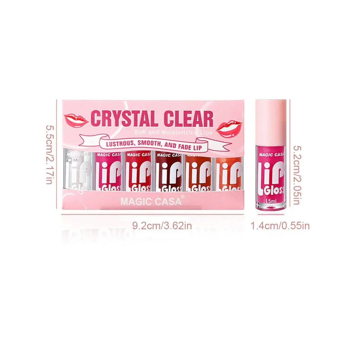 6-Piece Shimmering Jelly Lip Oil Set - Moisturizing & Long-Lasting