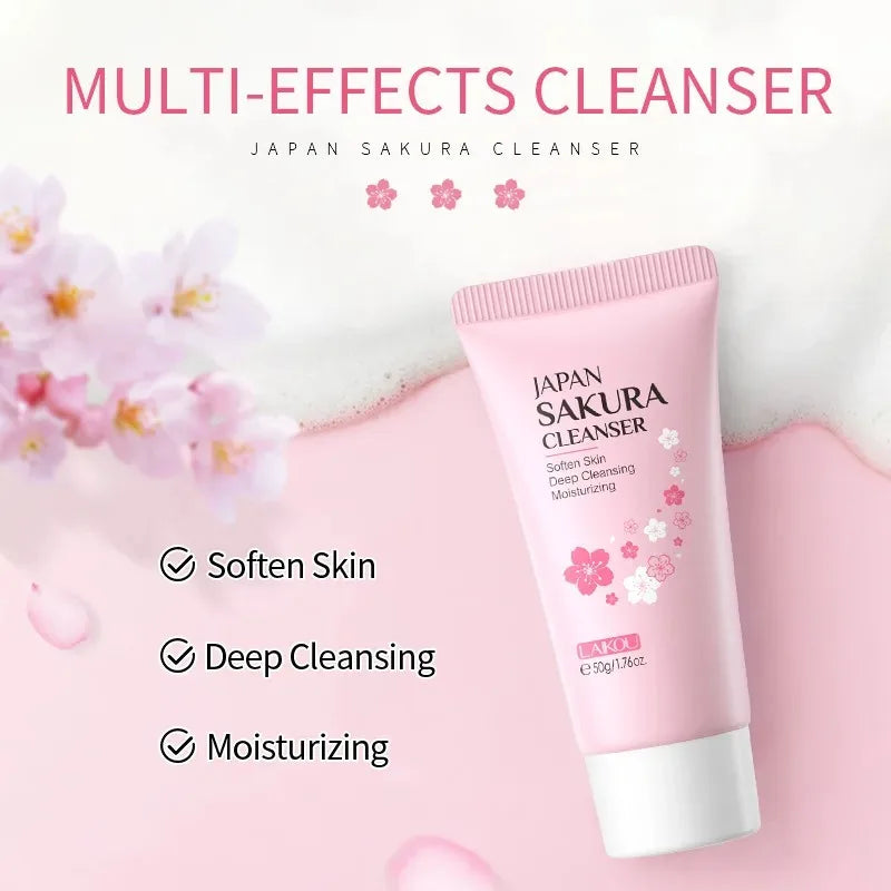 Laikou Sakura Facial Cleanser - Deep Cleansing All Skin Types 50g