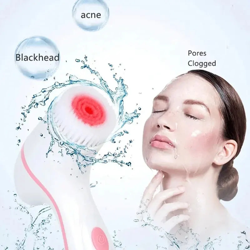 3-in-1 Electric Sonic Facial Cleansing Brush & Face Massager