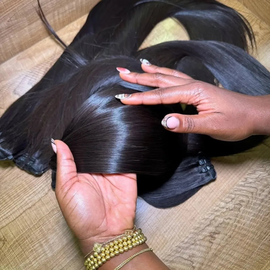 Straight Bundles Human Hair Extensions 3 4 Bundles Unprocessed Brazilian Hair 26 Inch Double Weft Weave Natural Black For Women