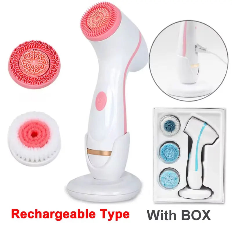 3-in-1 Electric Sonic Facial Cleansing Brush & Face Massager