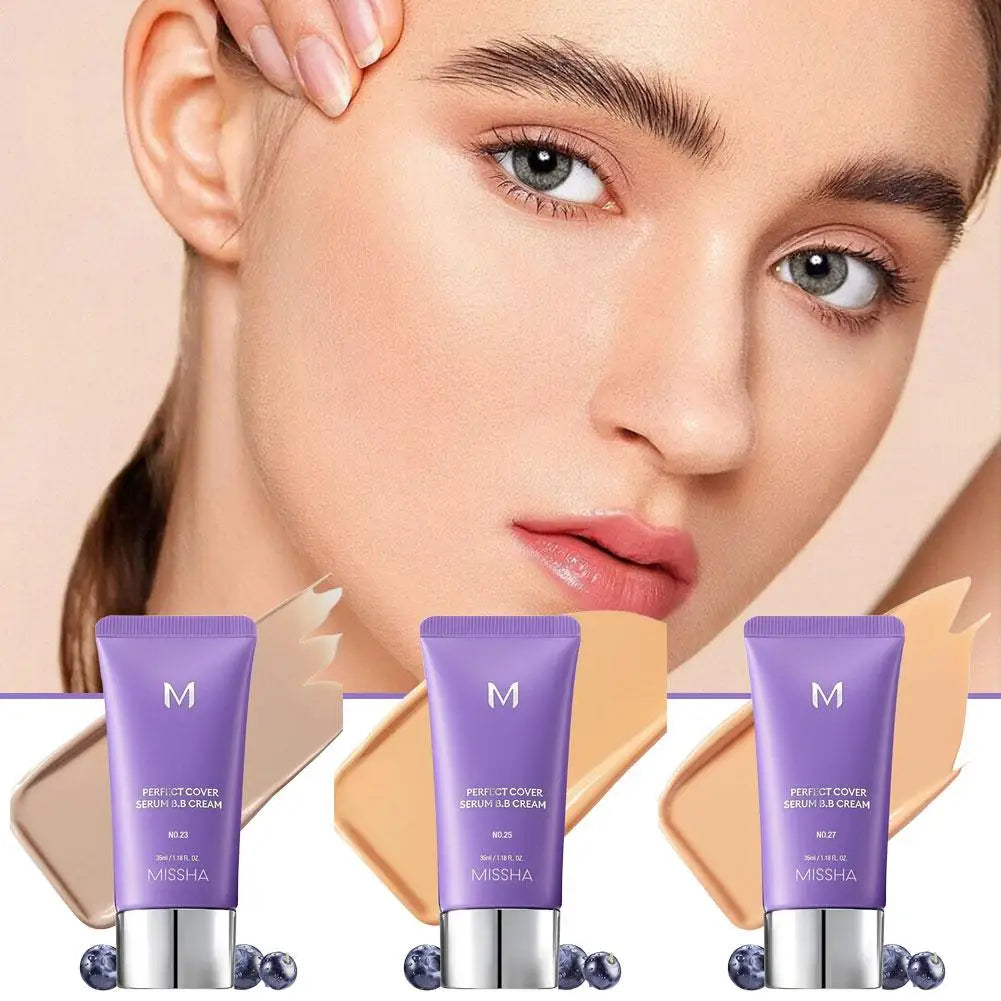 Korean MISSHA BB Cream Foundation Perfect Cover Concealer Waterproof Hyaluronic Acid Color Correcting Natural Snug Fit