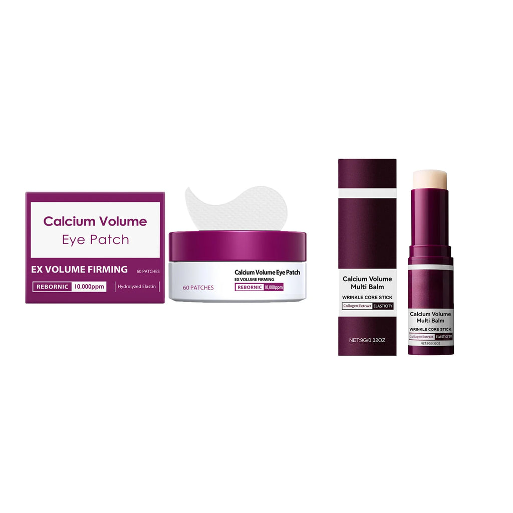 Calcium Anti-Aging Skincare Set | Serum, Eye Patches & Balm