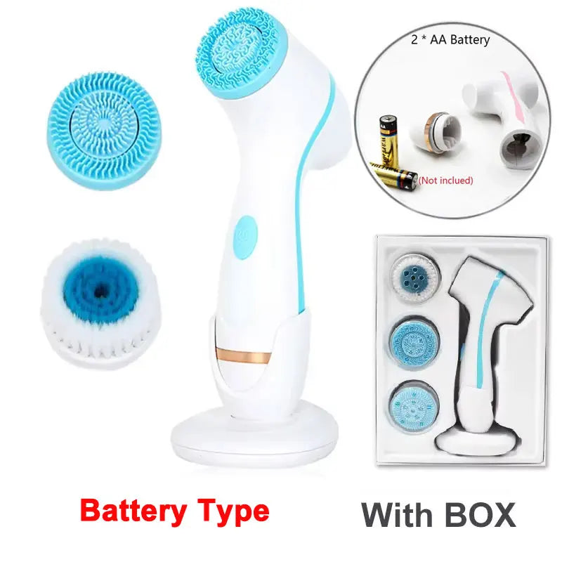 3-in-1 Electric Sonic Facial Cleansing Brush & Face Massager
