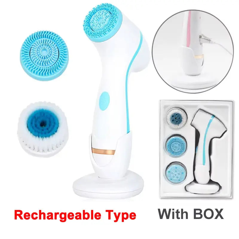 3-in-1 Electric Sonic Facial Cleansing Brush & Face Massager