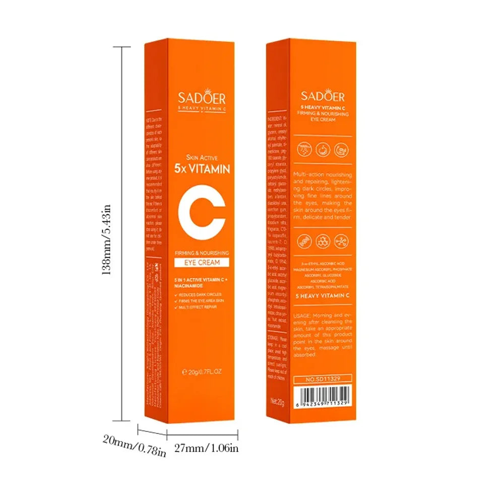 SADOER Vitamin C Eye Cream - Anti Dark Circles & Firming