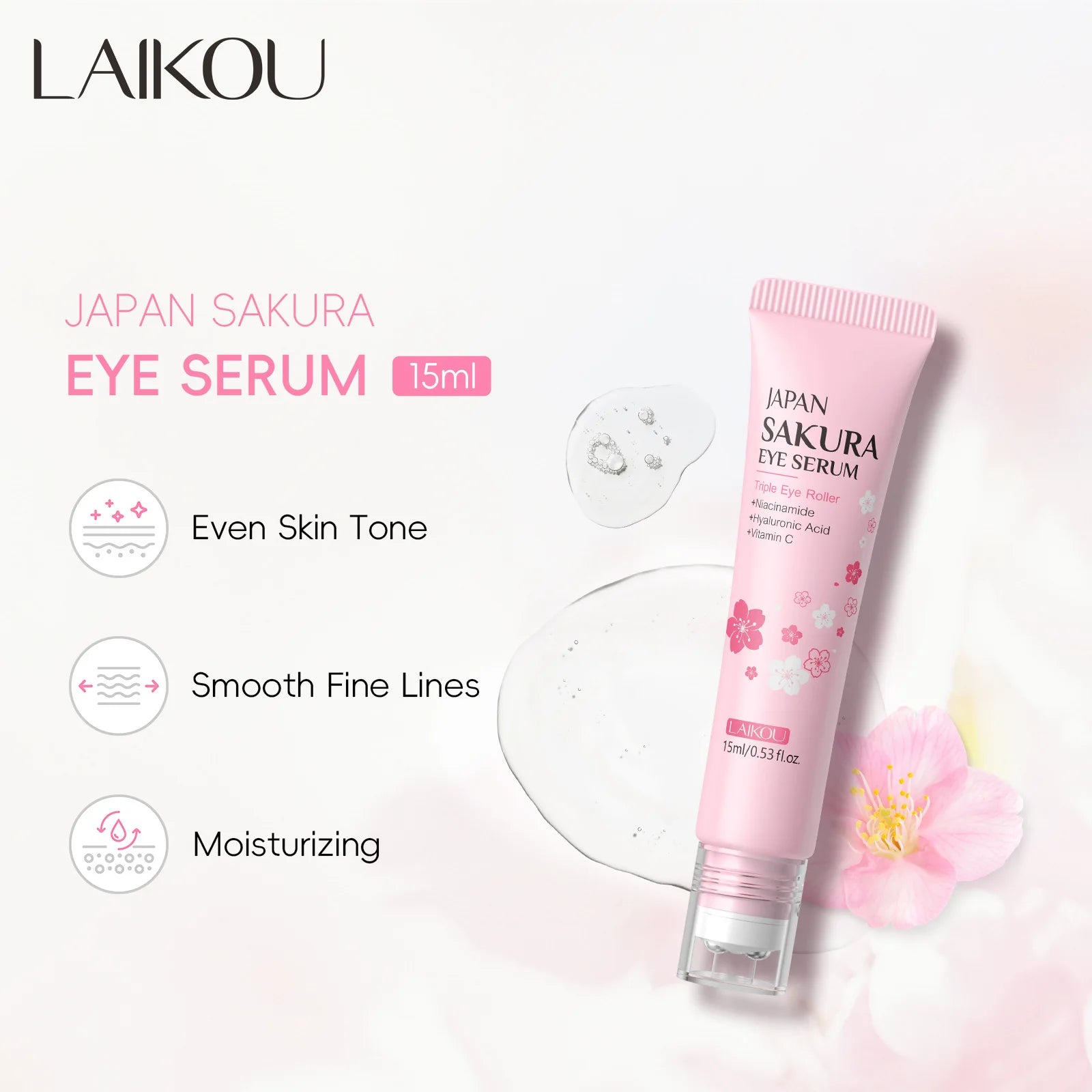 Sakura Hyaluronic Eye Serum - Fade Dark Circles & Eye Bags 15ml