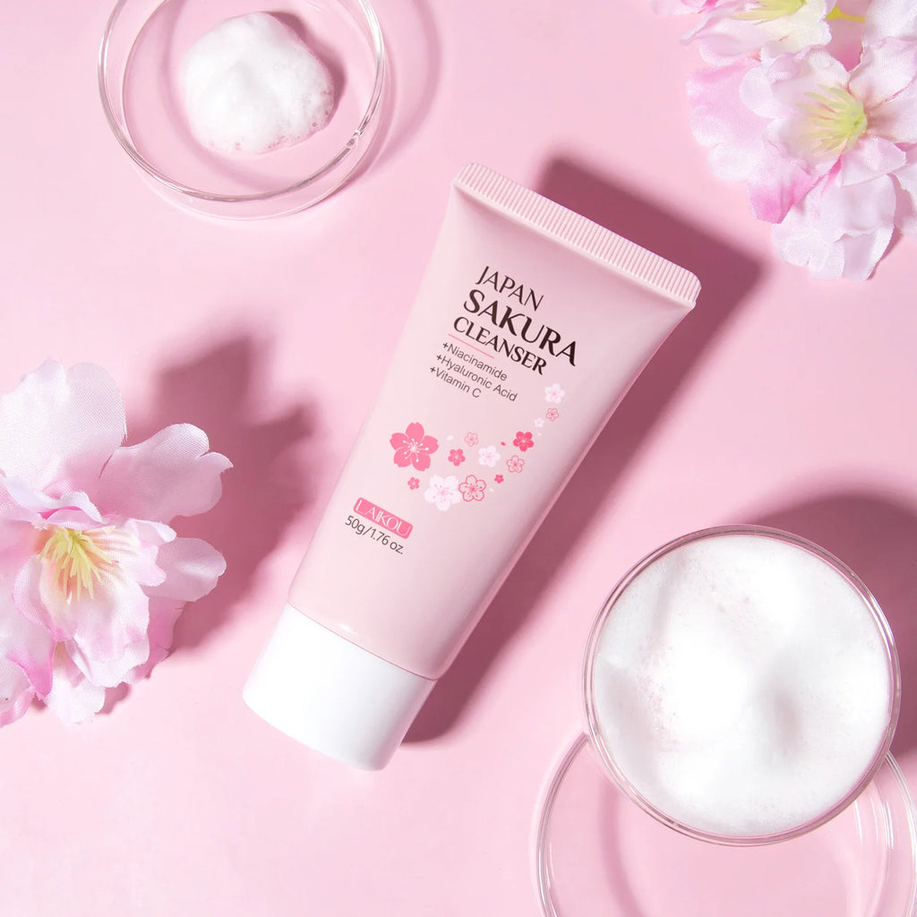Laikou Sakura Facial Cleanser - Deep Cleansing All Skin Types 50g