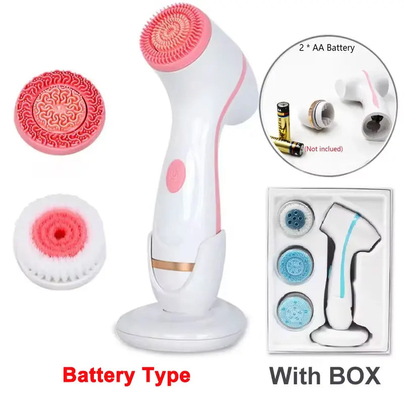3-in-1 Electric Sonic Facial Cleansing Brush & Face Massager